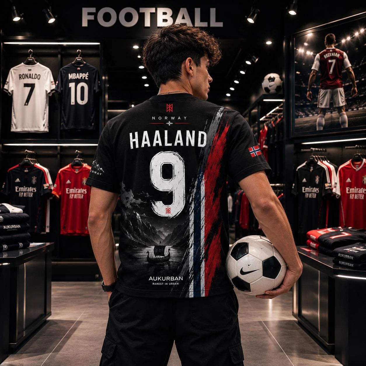 Nordic Thunder β Haaland 9 Oversized Football T-Shirt