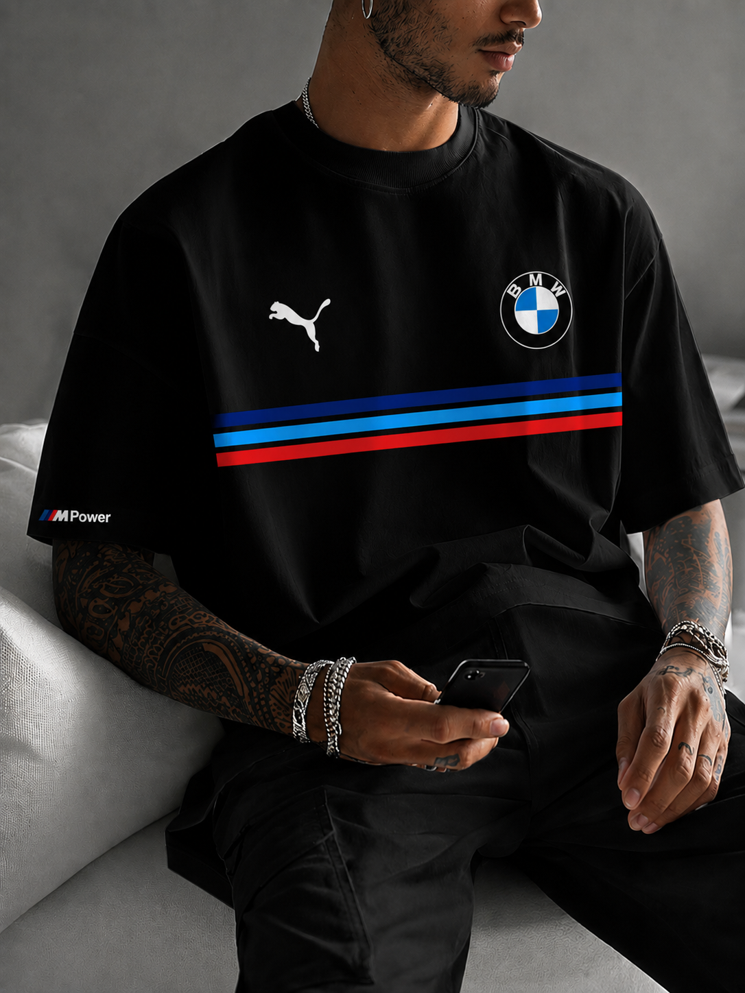 BMW Motorsport Oversized Premium T-Shirt – Black