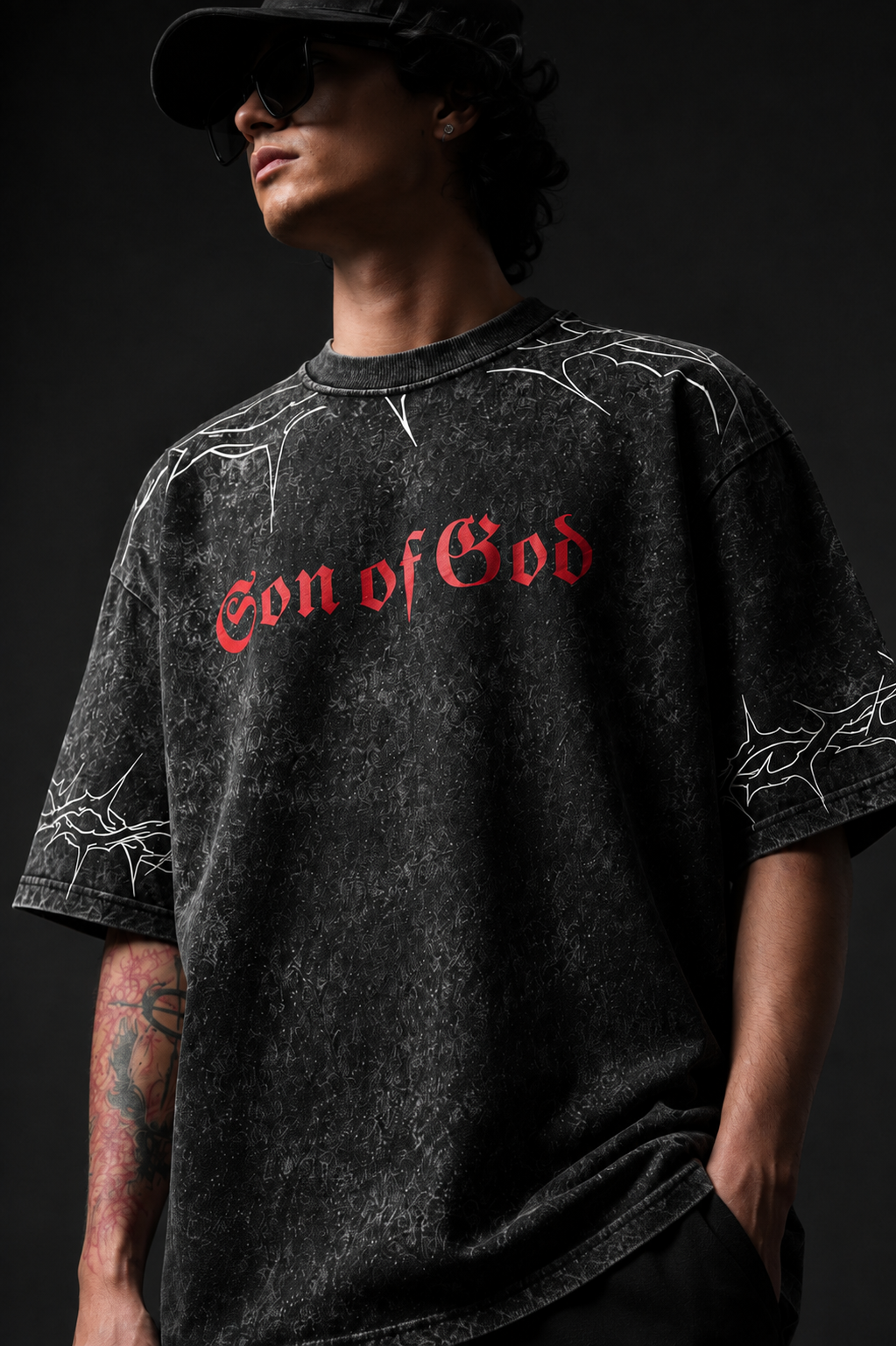 Son of God Acid Wash Oversized T-Shirt- BY UrbanDrep