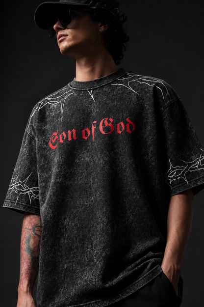 Son of God Acid Wash Oversized T-Shirt- BY UrbanDrep