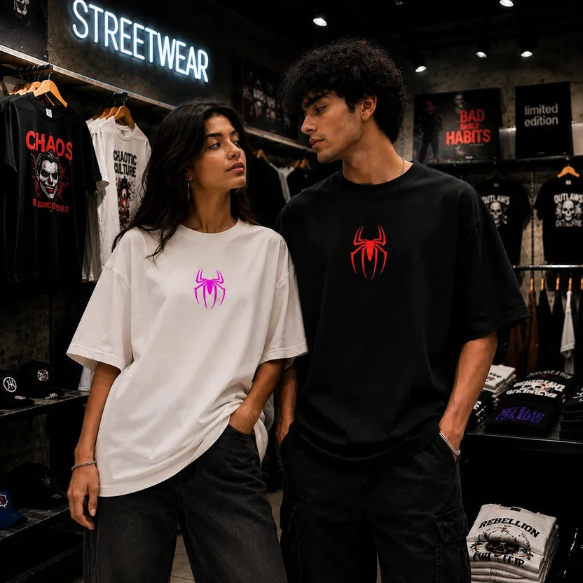 UrbanDrip Web of Us Couple T-Shirt Set – Matching Couple Pack