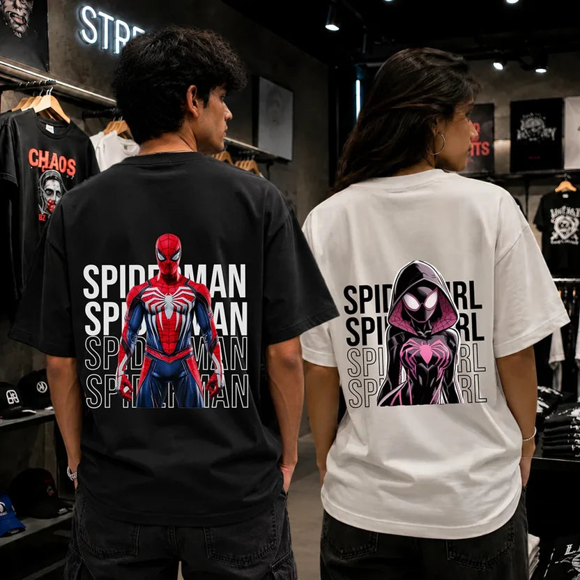 UrbanDrip Web of Us Couple T-Shirt Set – Matching Couple Pack