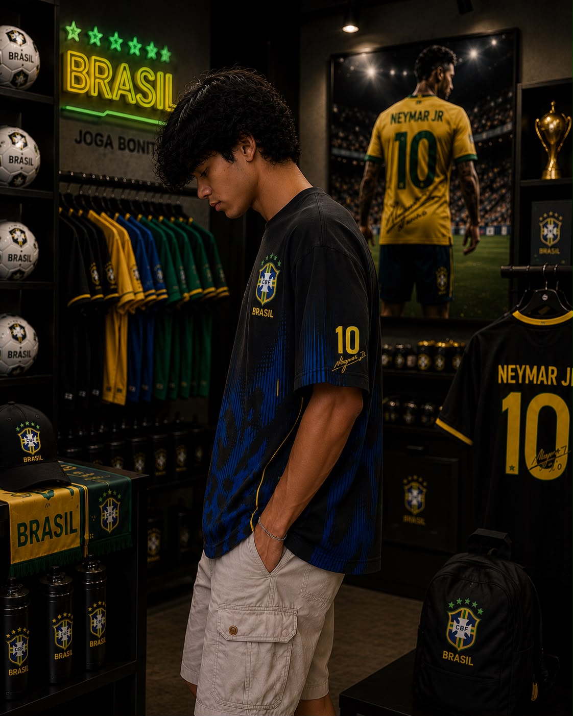 BRAZIL NEYMAR JR 10 OVERSIZED T-SHIRT – JOGA BONITO EDITION – 240 GSM