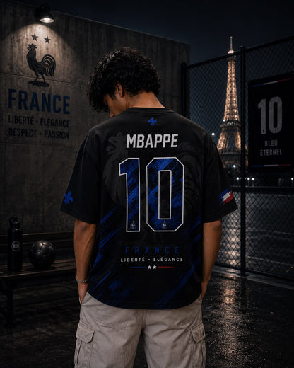 FRANCE MBAPPÉ 10 OVERSIZED T-SHIRT – BLEU ÉTERNEL EDITION – 240 GSM