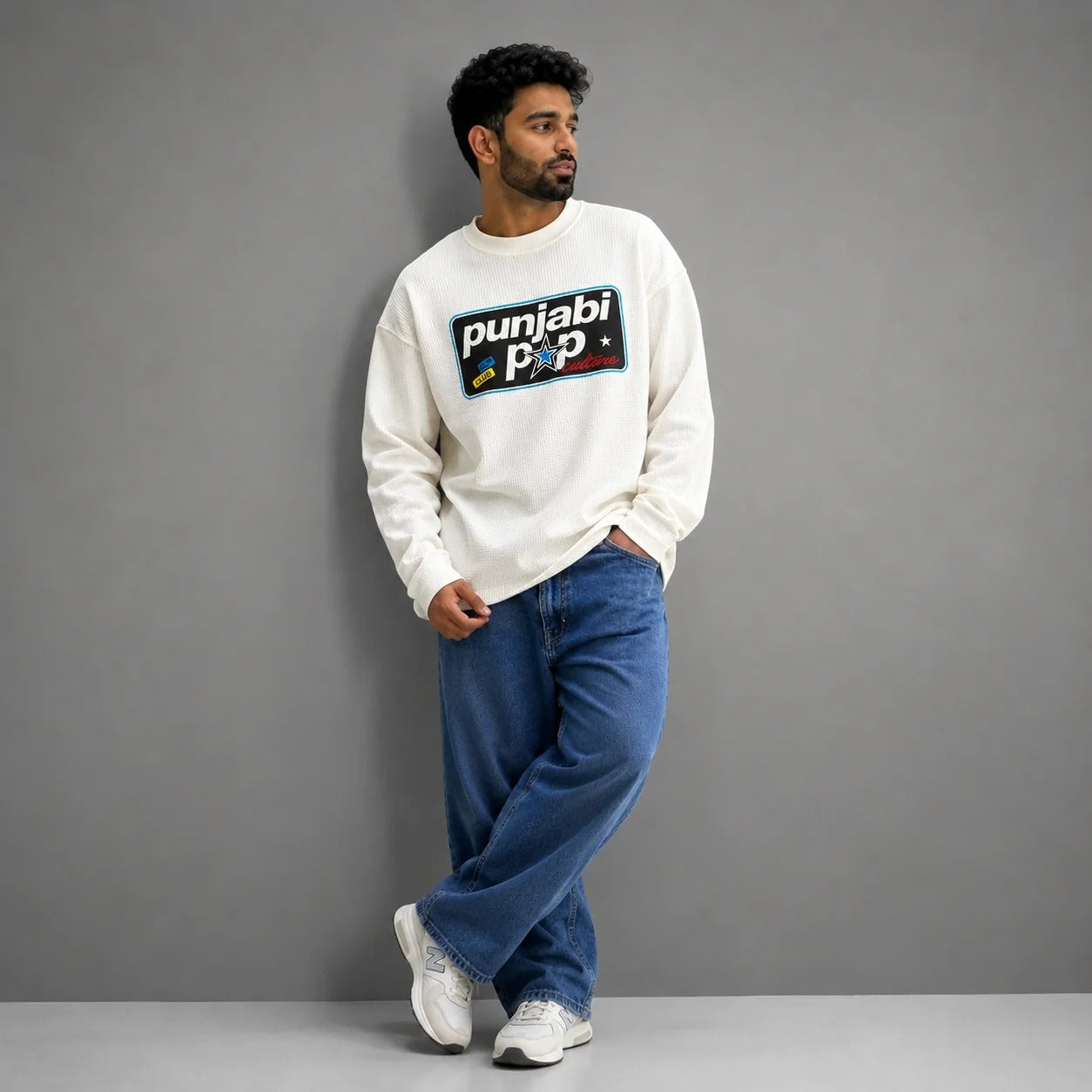 UrbanDrip Premium Waffle Texture Oversized T-Shirt – Off White