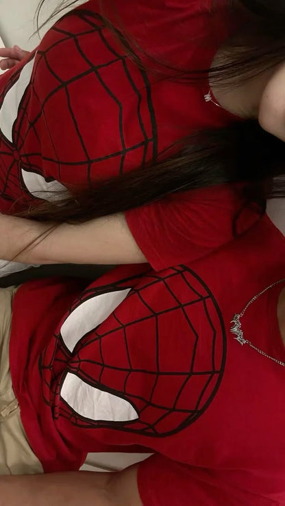 Spider Bond Couple Oversized T-Shirt